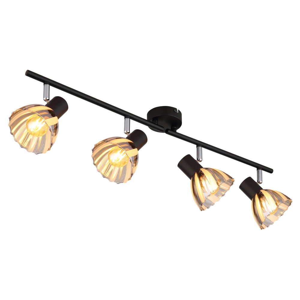 Globo Plafondlamp 4-lichts Zachery zwart - 54315S-4
