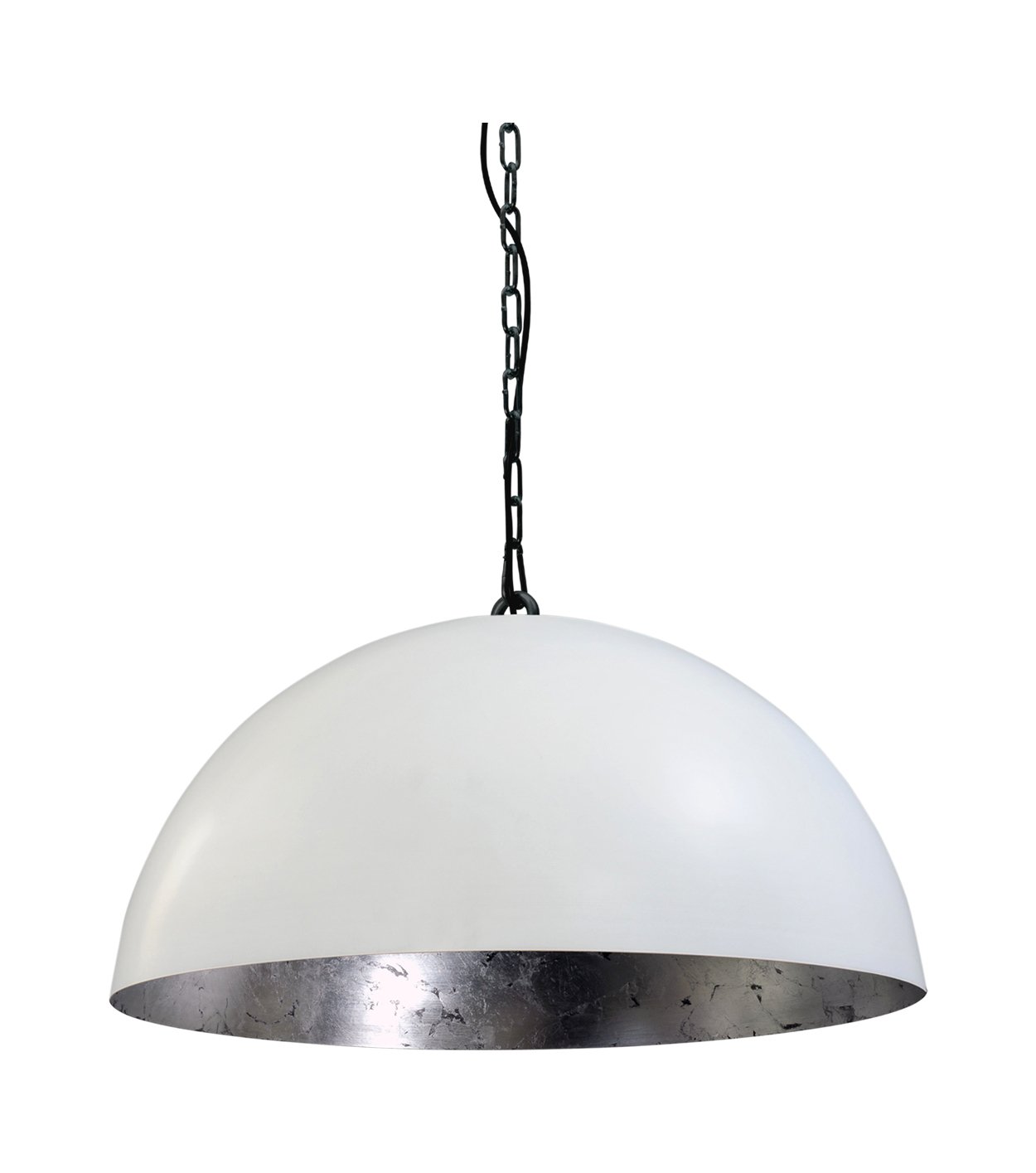 Masterlight Stoere hanglamp Industria 50 wit met oudzilver - 2197-06-37-K