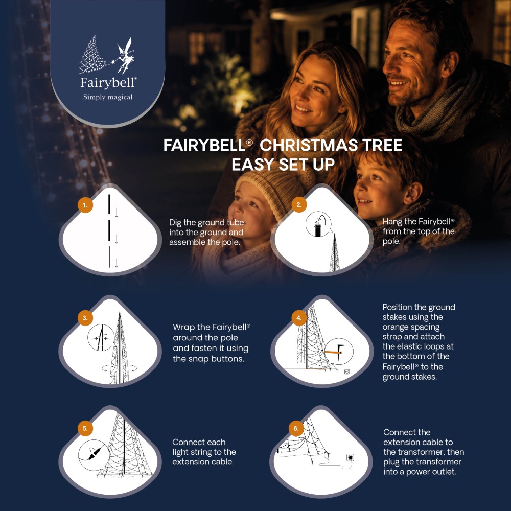 2 meter - 300 Led - Warm White - Twinkle - Incl. Pole Fairybell 8719002223684
