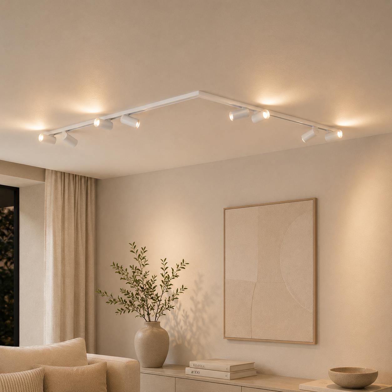 Lyora 8-lichts plafondlampOso wit - 109548