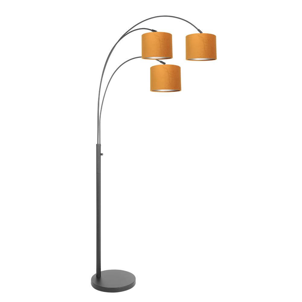 Steinhauer VloerlampSparkled Light zwart met gouden kappen - 3824ZW