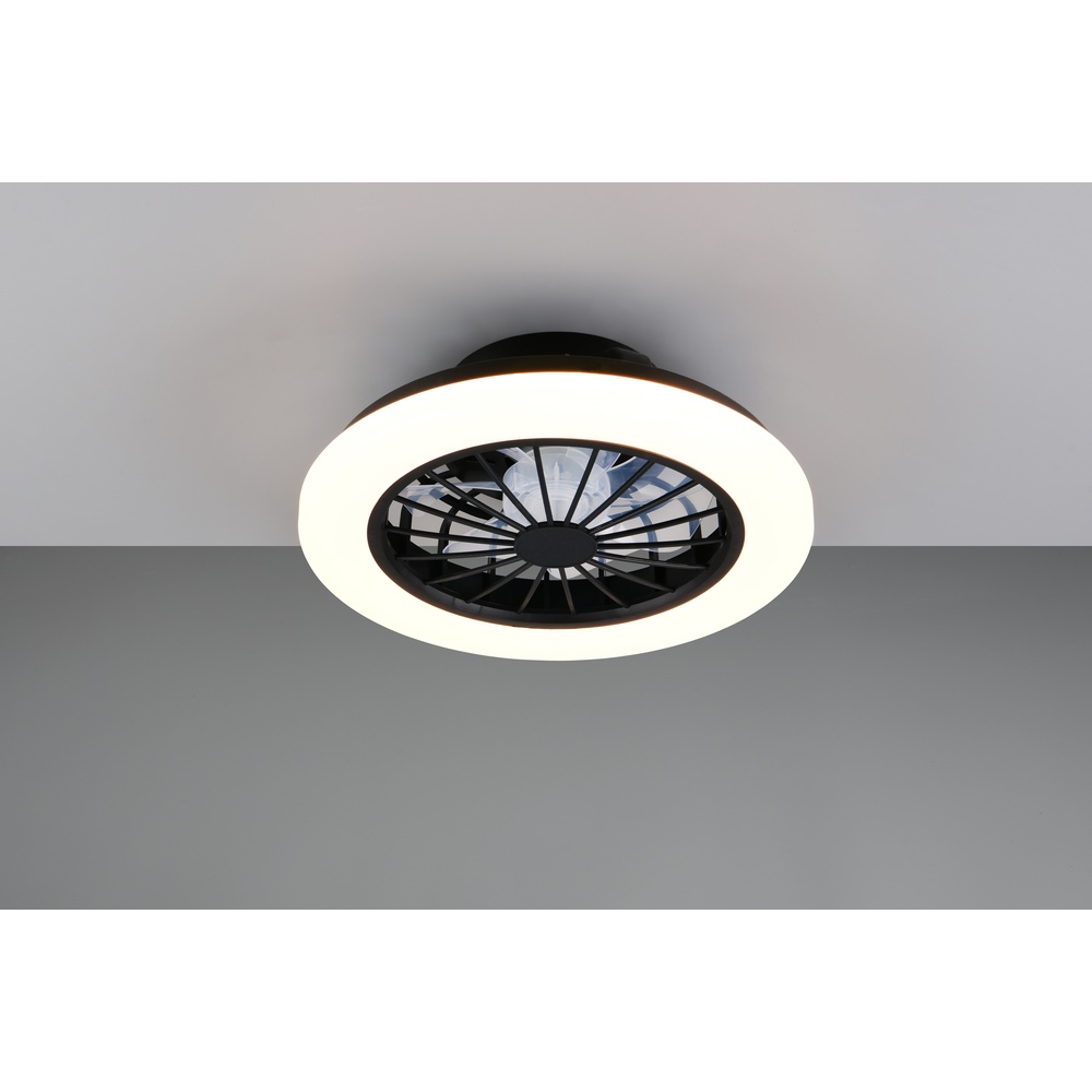 Trio Plafondventilator Rotsund zwart Ø 38cm - R69222132