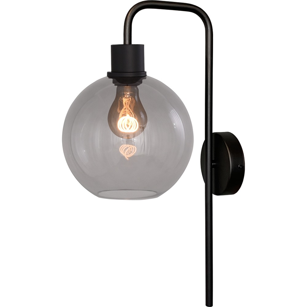 Masterlight WandlampLazise zwart met smoke glas - 3640-05-05-20