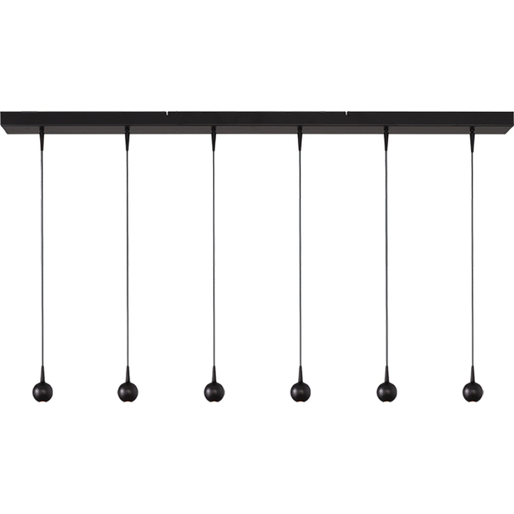 Masterlight 6-lichts hanglamp Talana 130 x 8cm zwart Ø 6cm DTW - 2411-05-05-130-6