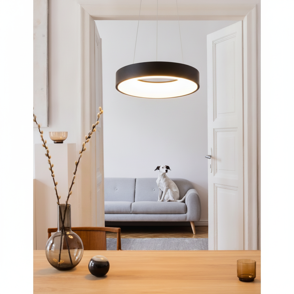 Lyora HanglampRando Thin zwart Ø 38cm - 110357