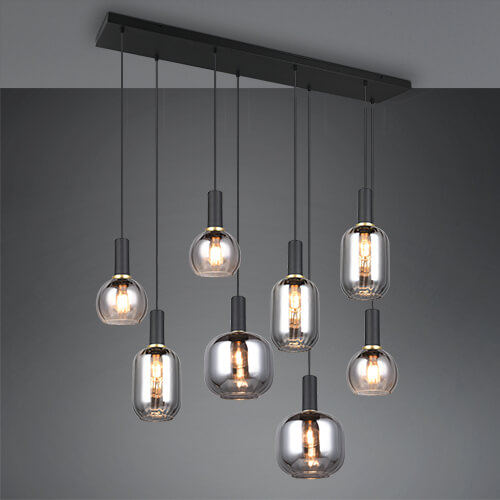 Trio Eetkamer hanglampDiva 8-lichts - smoke glas - 319800832