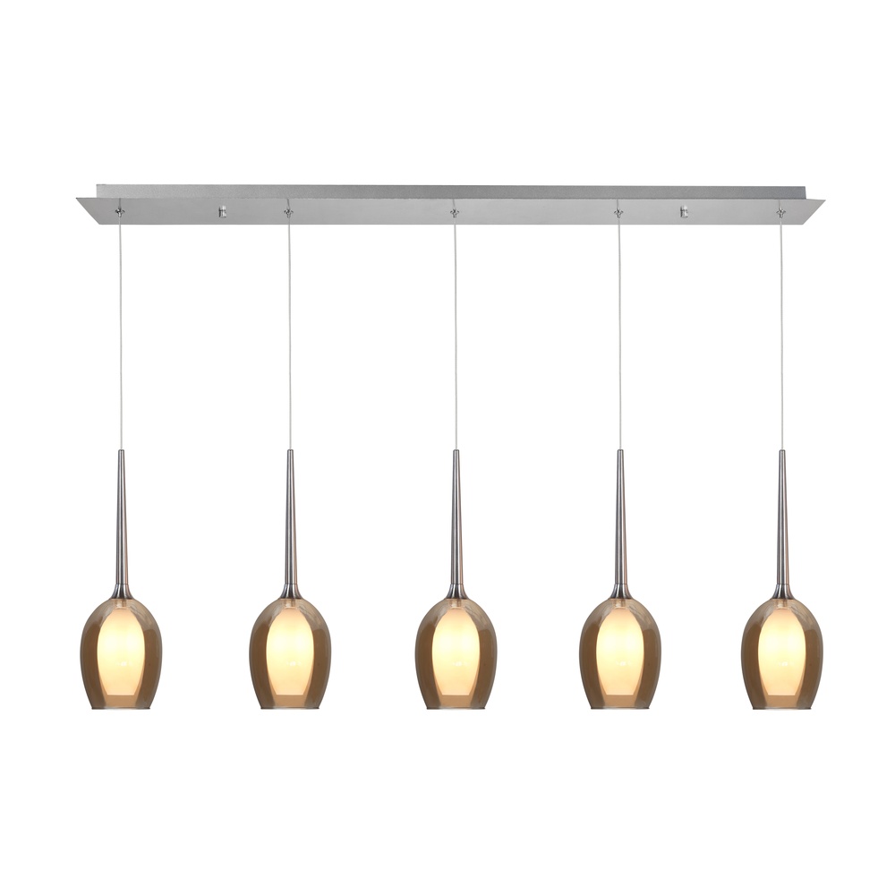 Highlight Hanglamp Belle nikkel 5-lichts recht - H5142.28