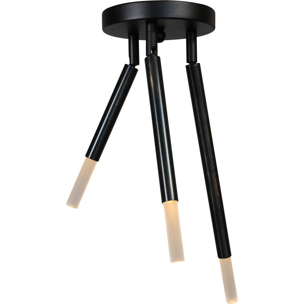 Masterlight Zwarte plafondlamp Flute met 3 verstelbare armen - 5590-66-16-3-DW