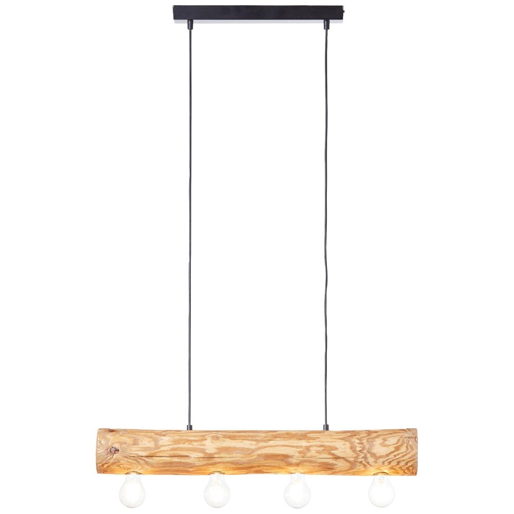 Brilliant Houten hanglampTrabo 4-lichts hout met zwart - 99432/35