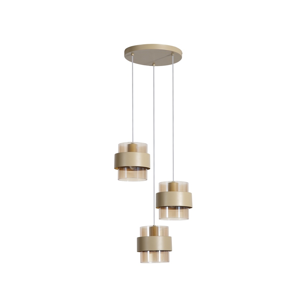 Searchlight Hanglamp Royal 3-lichts zand bruin - 82433-3SA