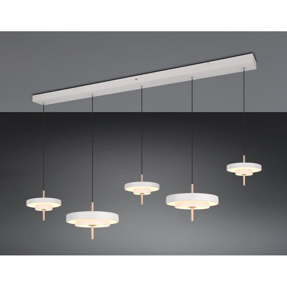 Trio 5-lichts hanglamp Keaton wit - 340210576