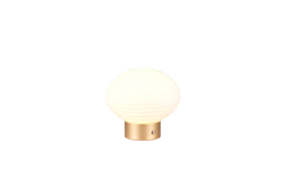 Trio Oplaadbare tafellampEarl goud met wit glas - R57771101