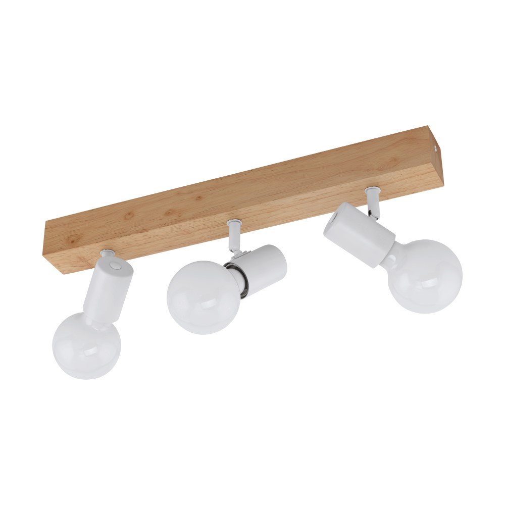Eglo PlafondspotTownshend 3 3-lichts houtbruin met wit - 99484
