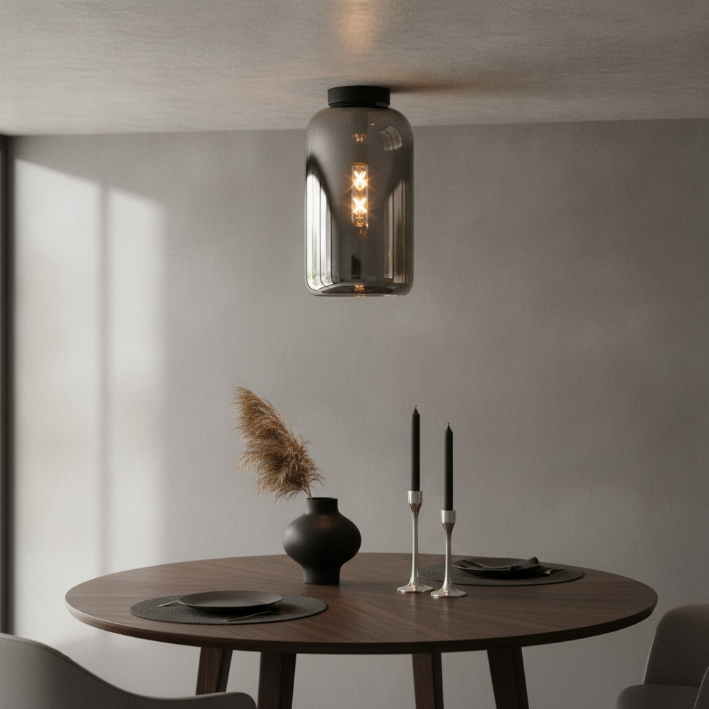 Smoke glazen plafondlamp Botany