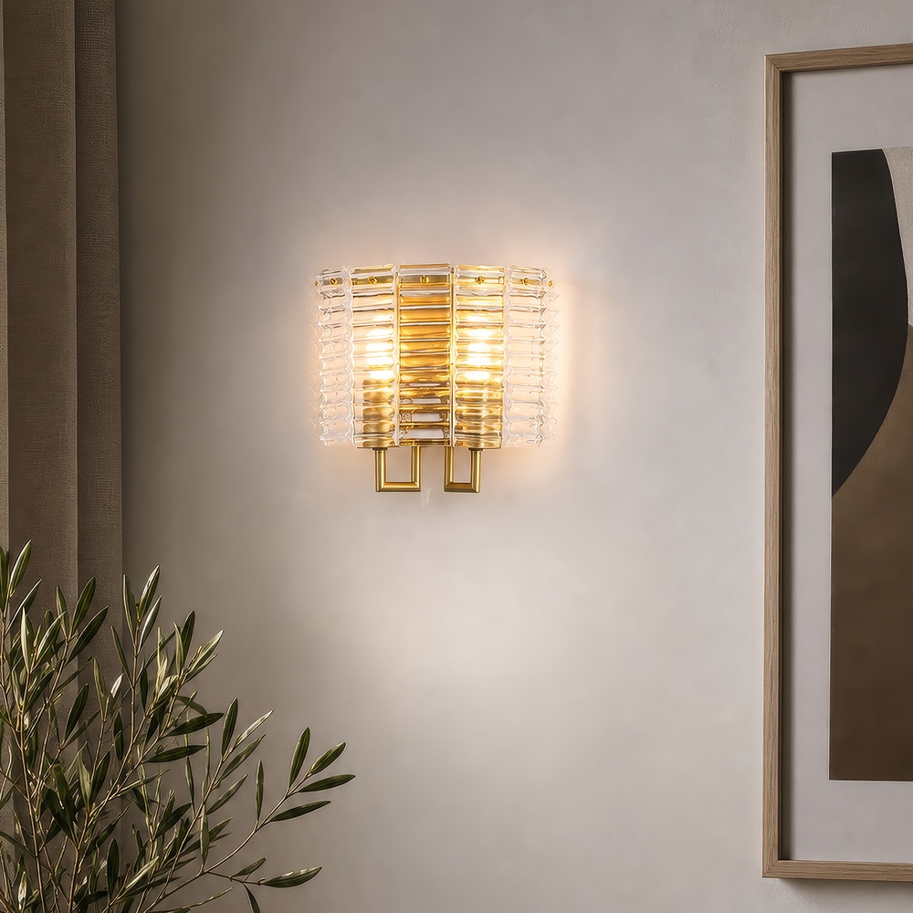 Klassieke wandlamp Flute goud Searchlight 5,05342E+12
