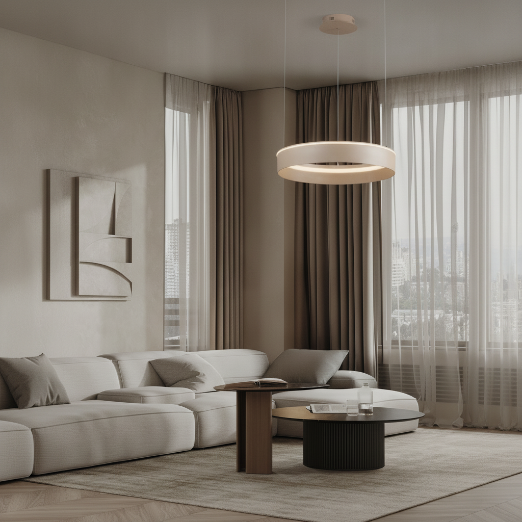 Lyora Moderne hanglampOlivia zand bruin Ø 60cm - 9040002
