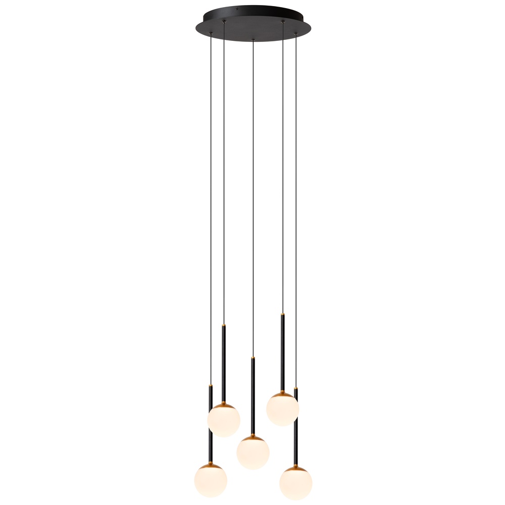 Premium by Lucide Vide hanglampCalina 5-lichts met witte bollen - 24404/35/30