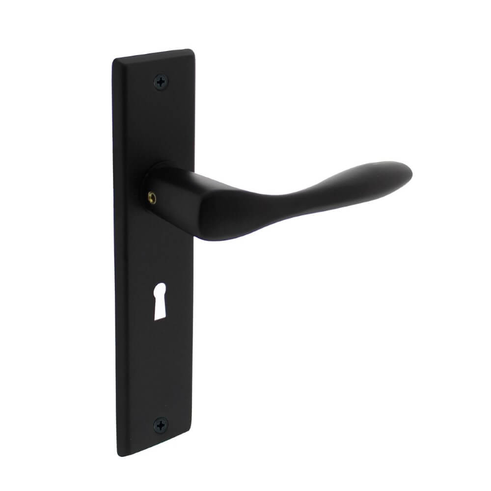 Intersteel DeurklinkBanaan sleutelgat 56mm zwart - 0023.020124