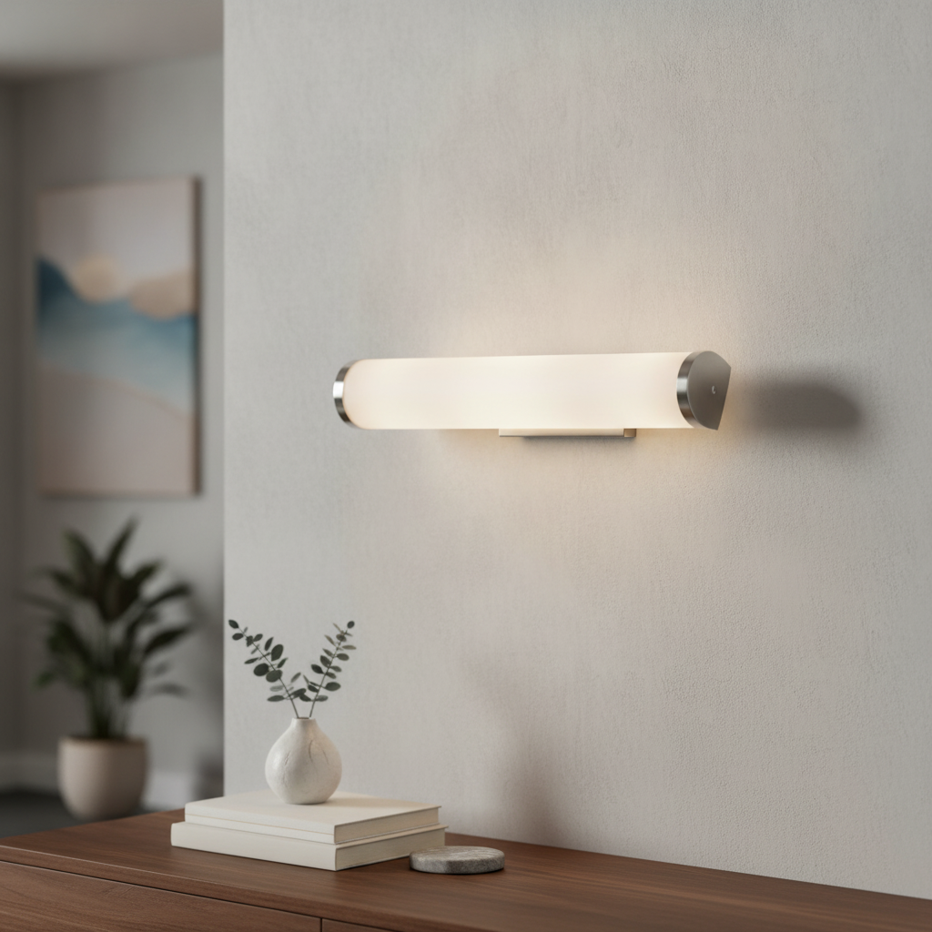 Lyora WandlampPolo nikkel met wit 50cm - 110798