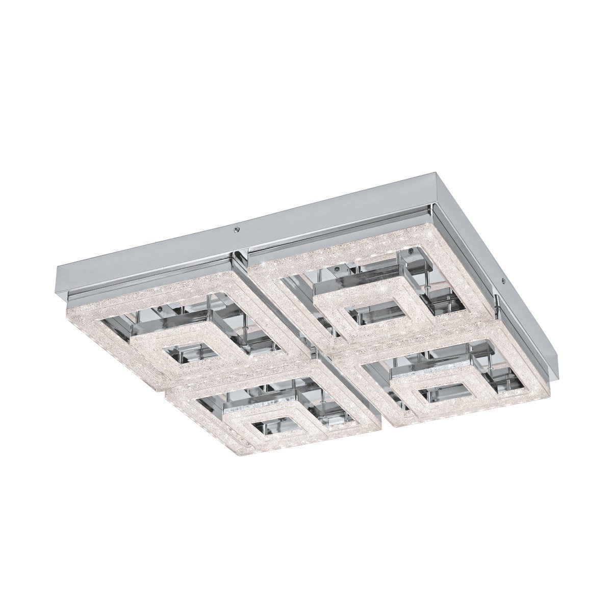 Eglo Led plafondlamp Fradelo 48w - 3000K - 52cm chroom met kristal - 95661