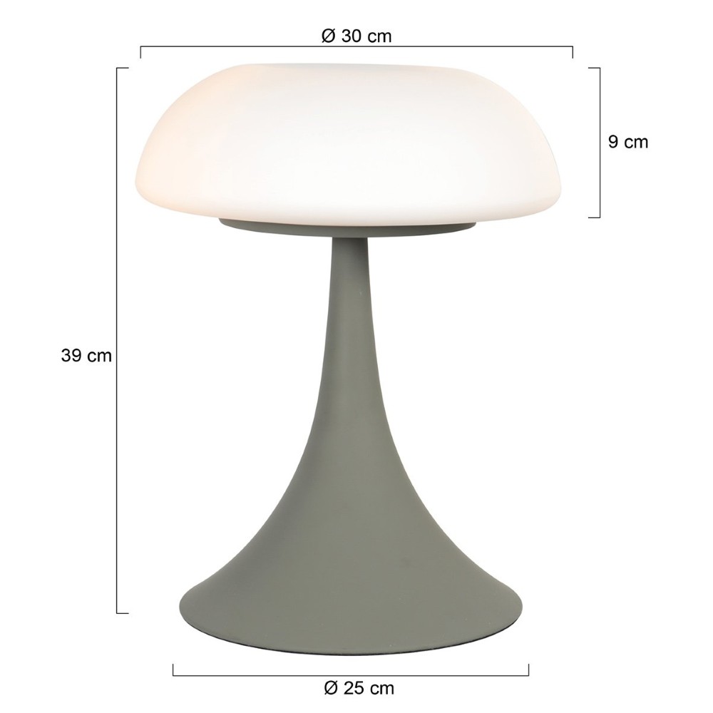 Tafellamp Ancilla grijs met wit glas Steinhauer 8712746191929
