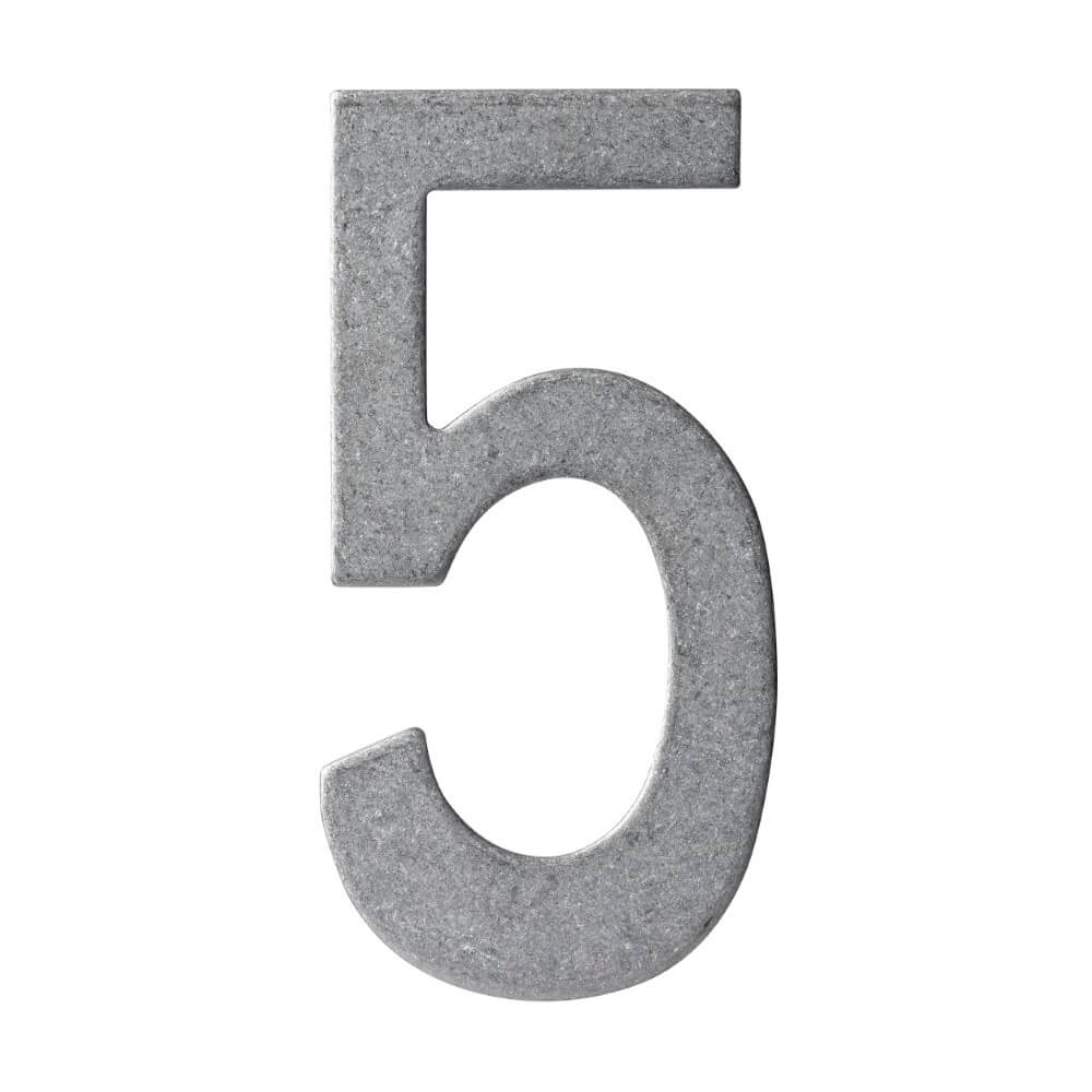 Intersteel Huisnummer 5Numbra 15cm RVS getrommeld - 0034.402045
