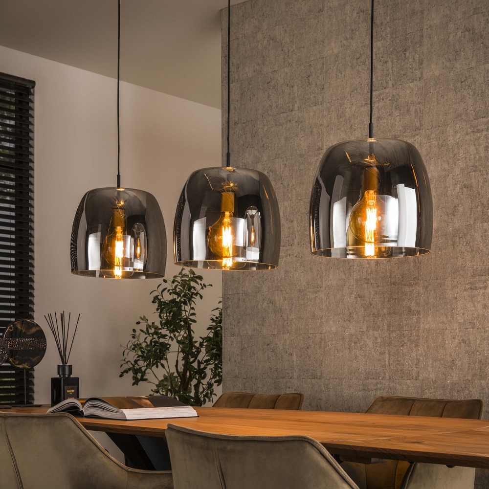 Lyora Eettafel hanglamp Drift 3x Ø 35cm - 8018/39G