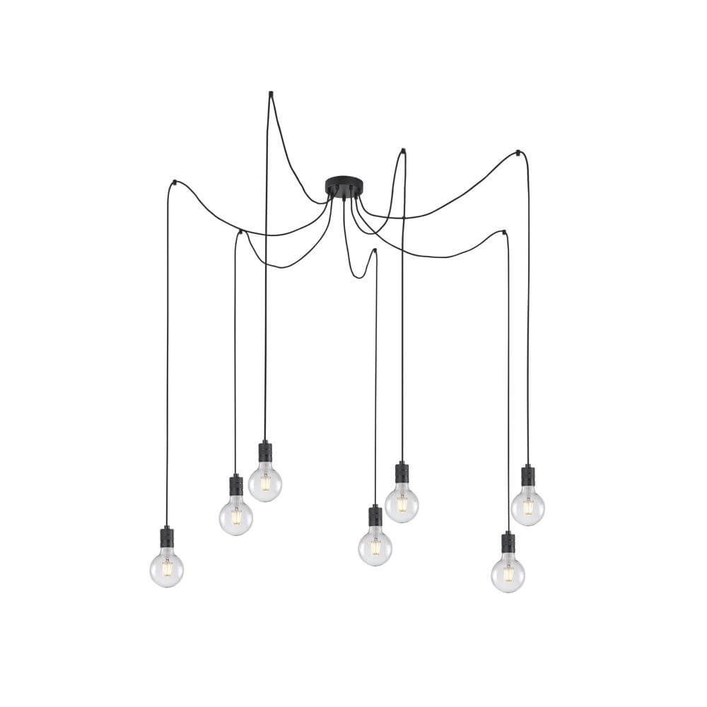 Artdelight 7-lichts hanglampSpin zwart - HL SPIN-7L-225 ZW