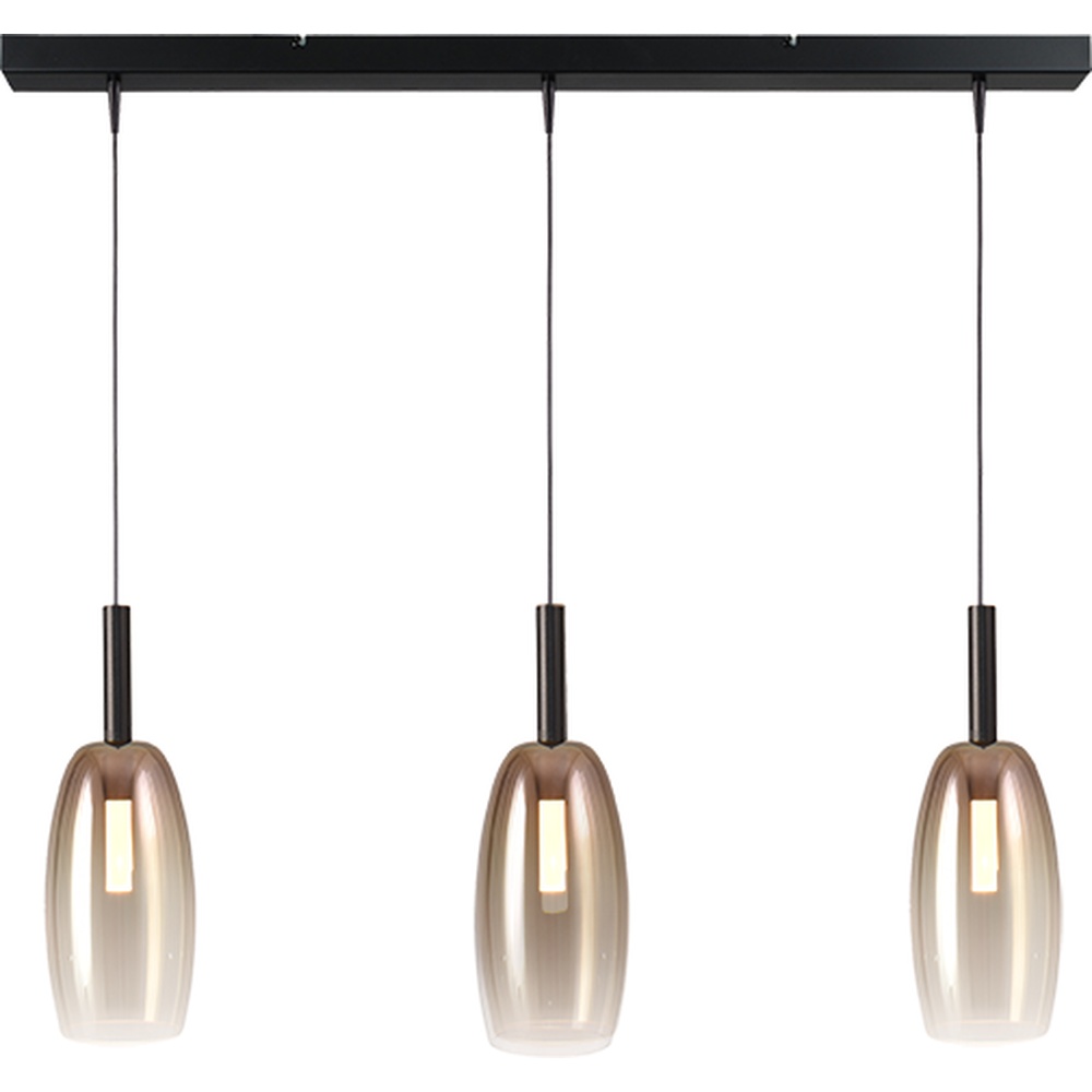 Masterlight 3L hanglamp Ø 11,5cmLido Olive met gold-fading glas - 2861-05-02-100-3-4