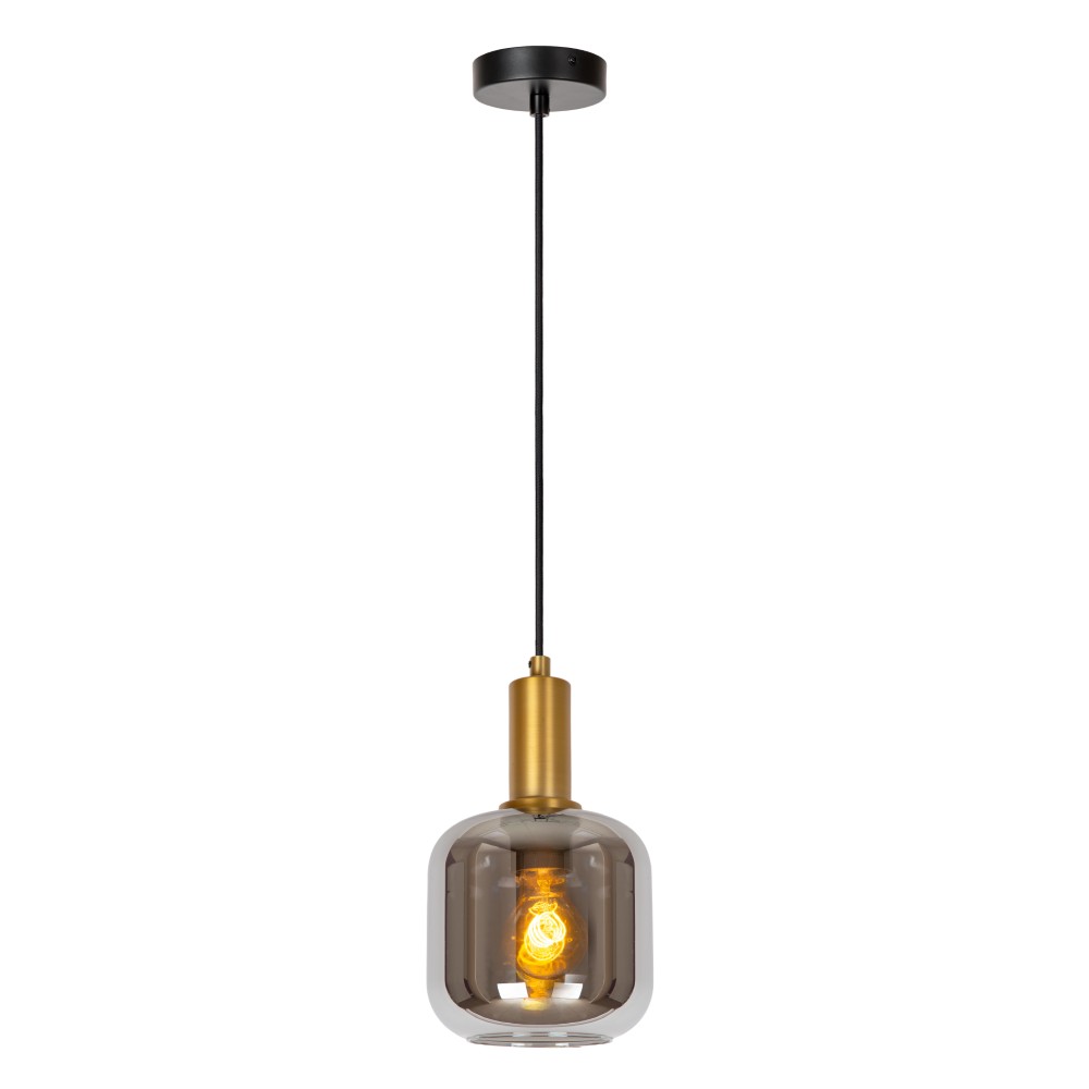 Lucide HanglampJoanet Ø 16cm goud met smoke glas - 45494/16/65