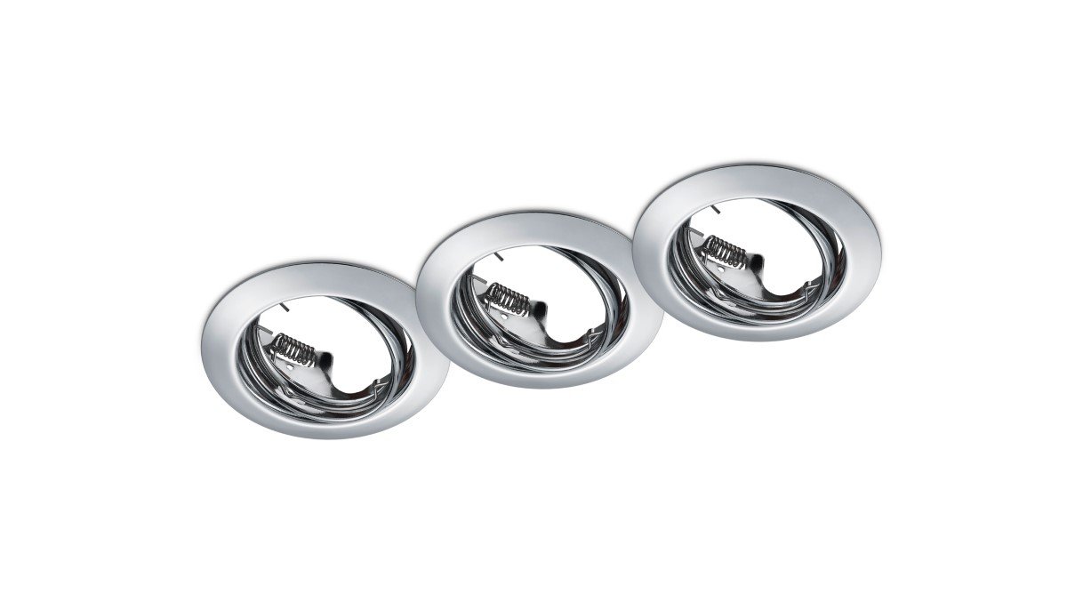 Trio Set ronde inbouwspotsJura (3x) GU10 8,3cm chroom - 650100306