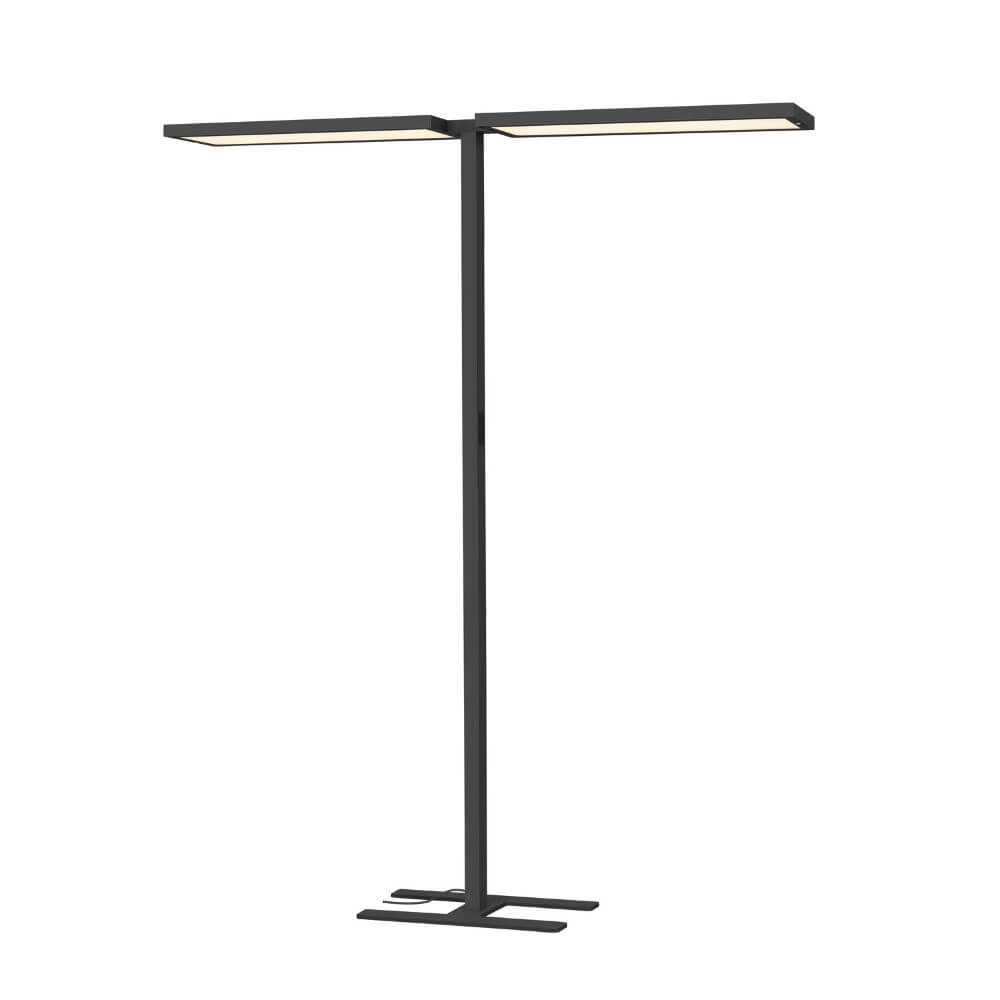 SLV Led kantoor vloerlampWorklight Pro zwart - dubbel - 1007465 afbeelding