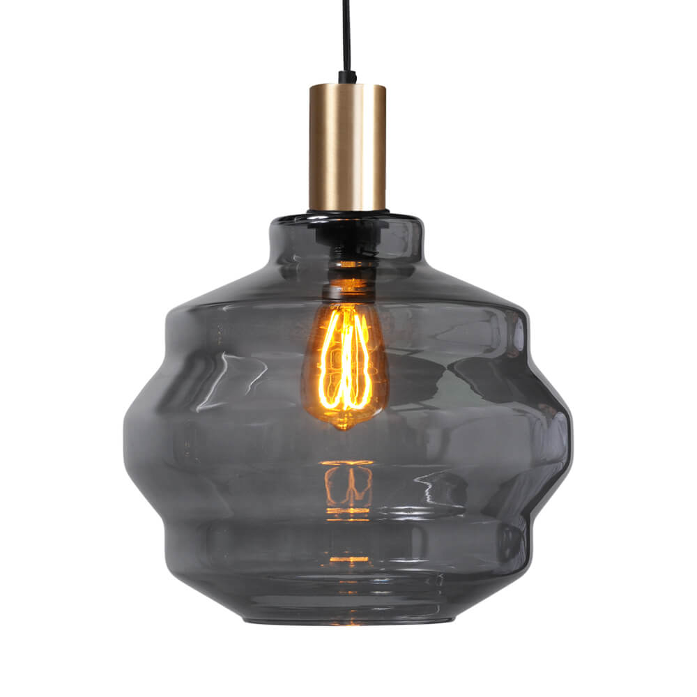 Masterlight Hanglamp goud Porto met Ball smoke glas - Ø 30cm - 2710-05-02-4