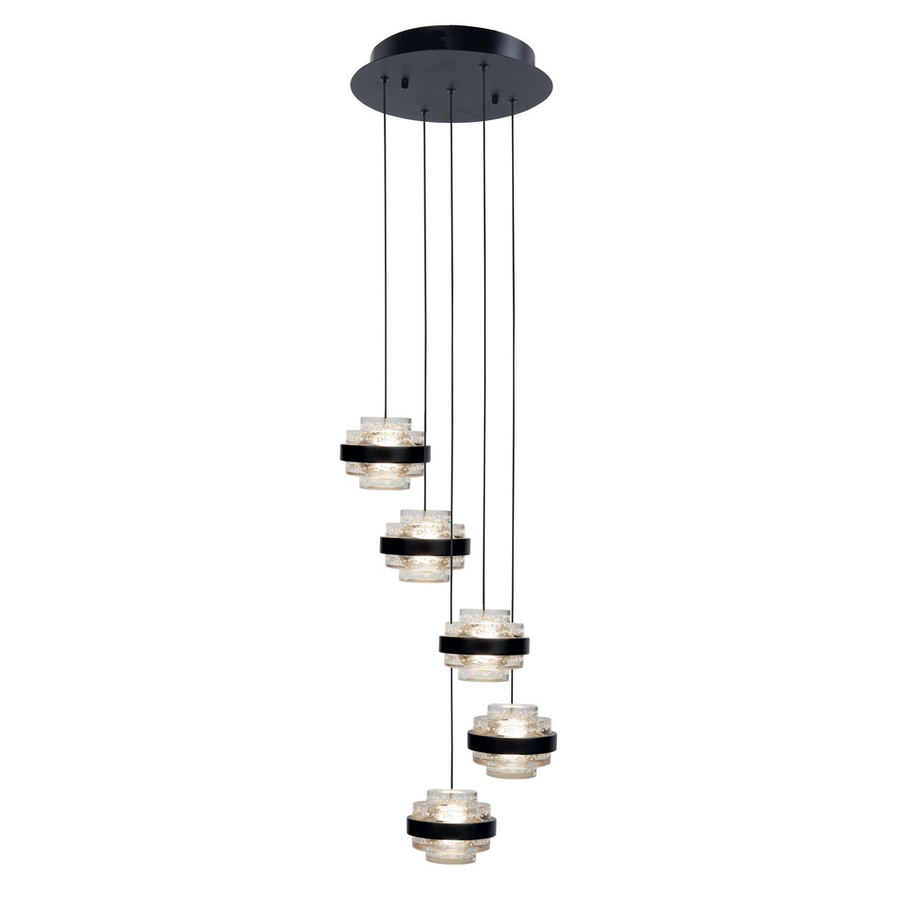 Highlight Hanglamp Dynasty zwart 3-lichts helder glas - H5504.20