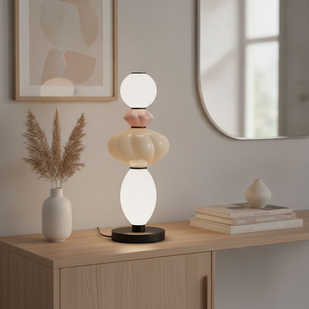 Lyora TafellampOneta wit - roze - beige - 9009159
