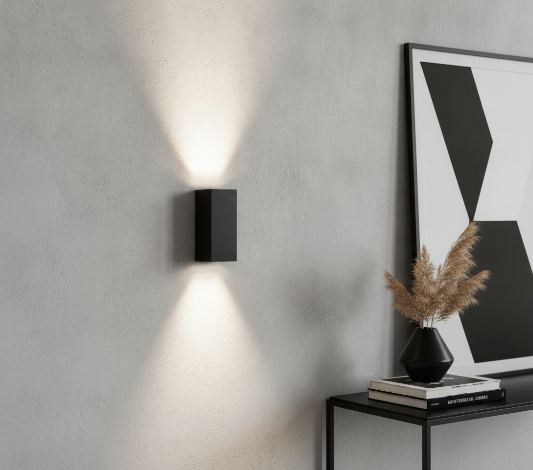 Artdelight Vierkante up- & downlighterDante2 zwart - WL DANTE2 ZW