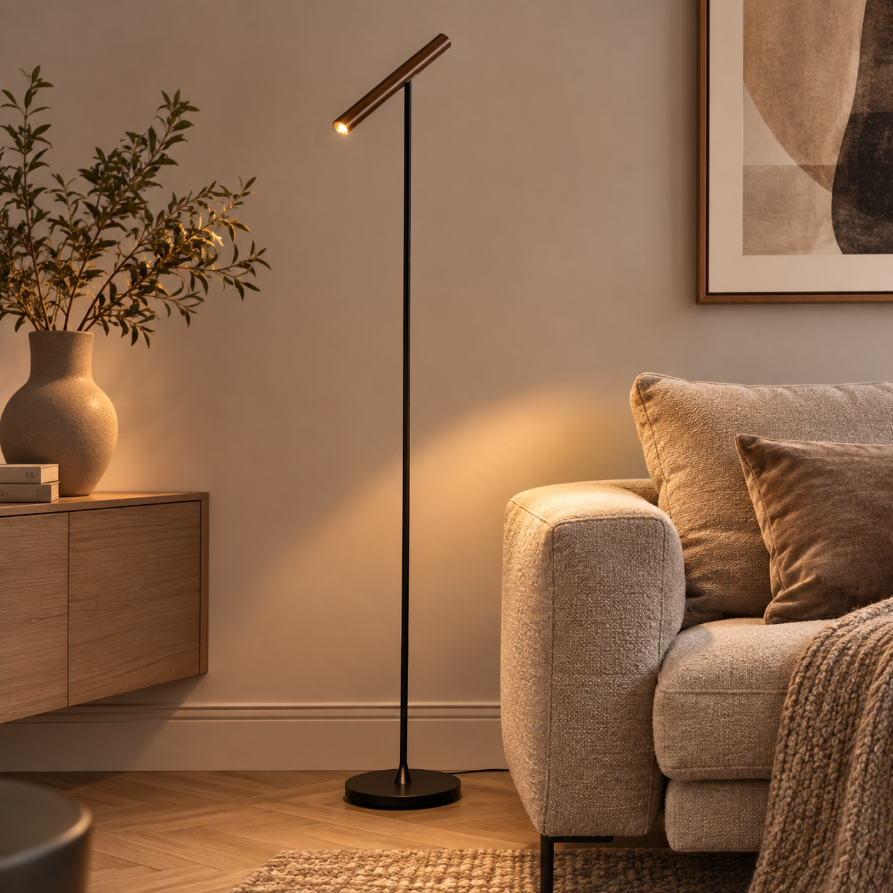Artdelight Design vloerlamp Kansas zwart met brons - VL KANSAS ZW-BG