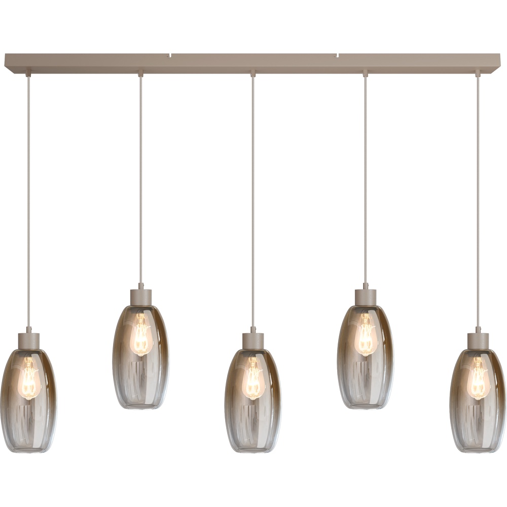 Masterlight Glazen hanglamp Olive 5x Ø 15cm - zand - 2431-36-130-5-02-15