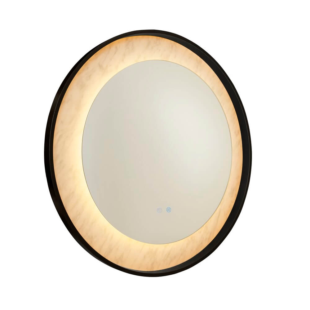 Searchlight Badkamer spiegelLuxo zwart met licht - 96060BK