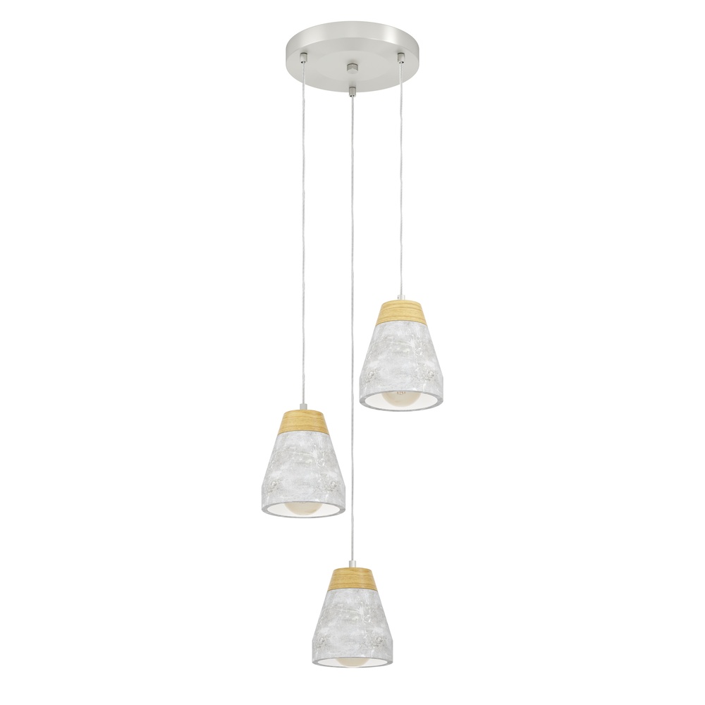 Eglo 3-lichts hanglamp Tarega grijs - 56152