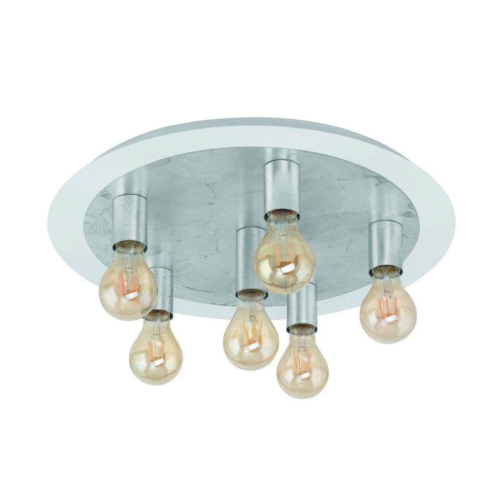 Eglo Unieke plafondlamp Passano wit en zilver 6-lichts - 97496