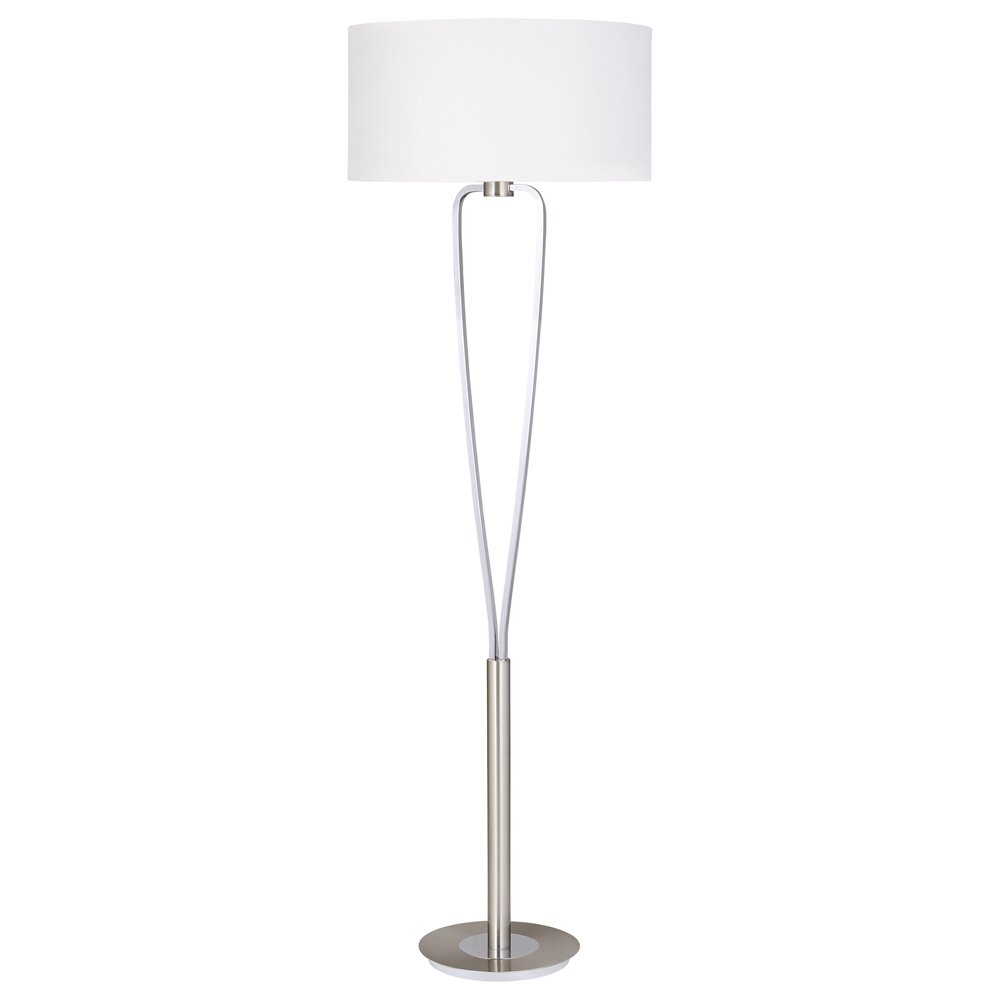 Trio Design schemerlamp Paris II grijs met witte lampenkap - 400200107