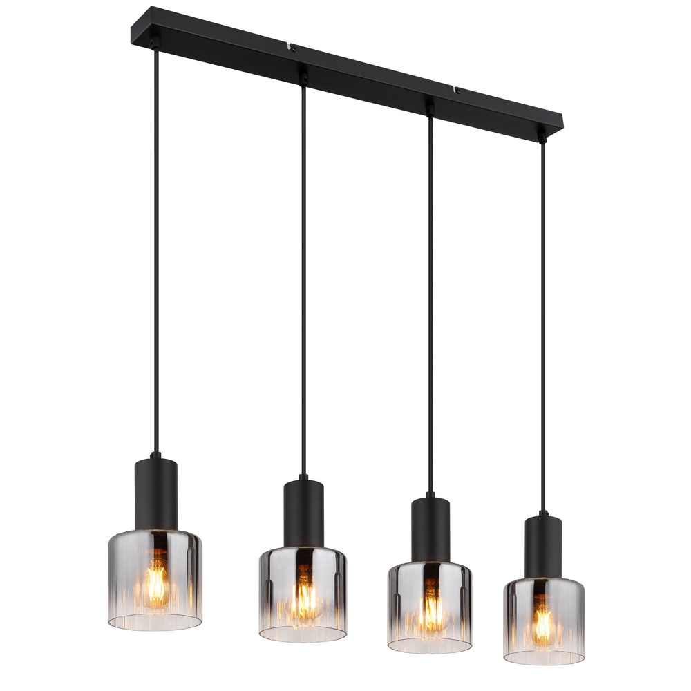 Globo Design hanglamp Jack 4-lichts zwart - 30400408