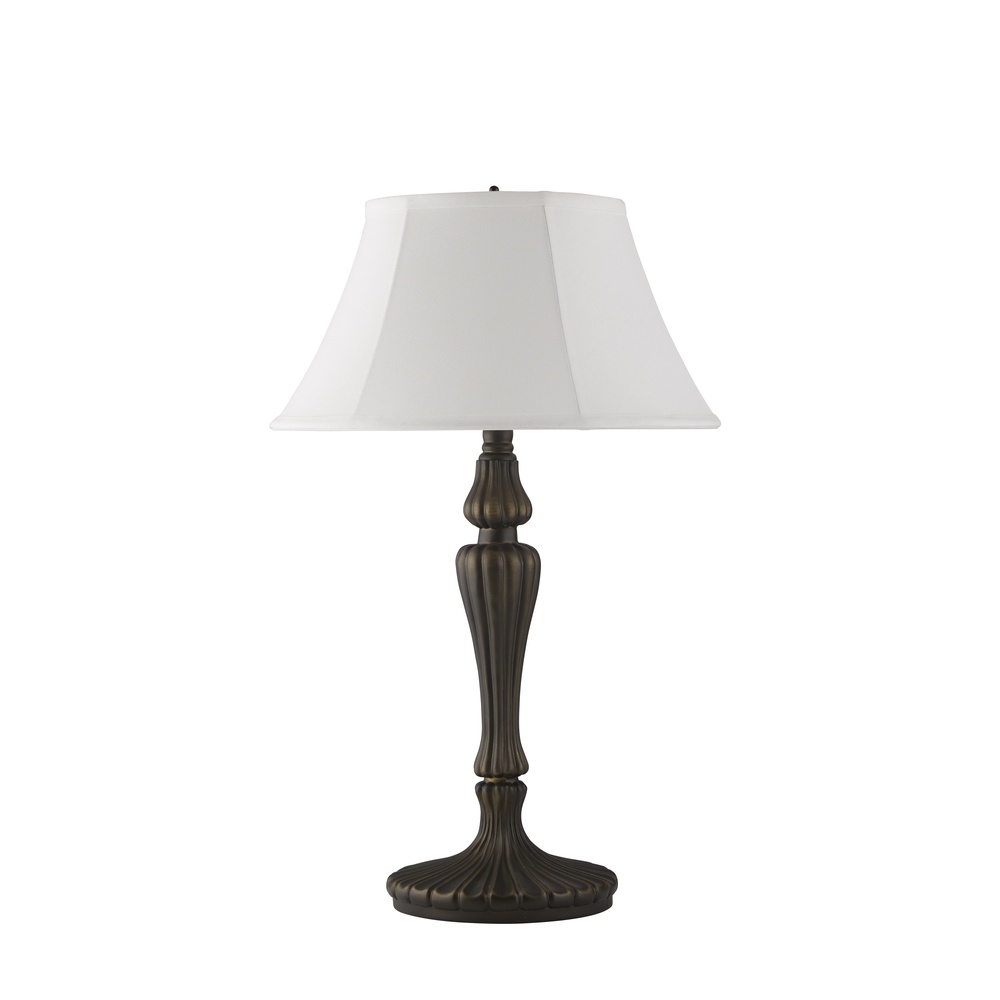 Searchlight Klassieke tafellampAmy antiek messing met kap - EU46091WH
