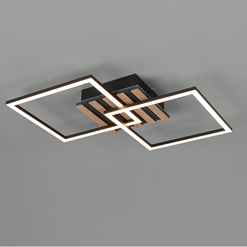 Trio Moderne plafondlampZaro zwart 59,5cm - R63402132