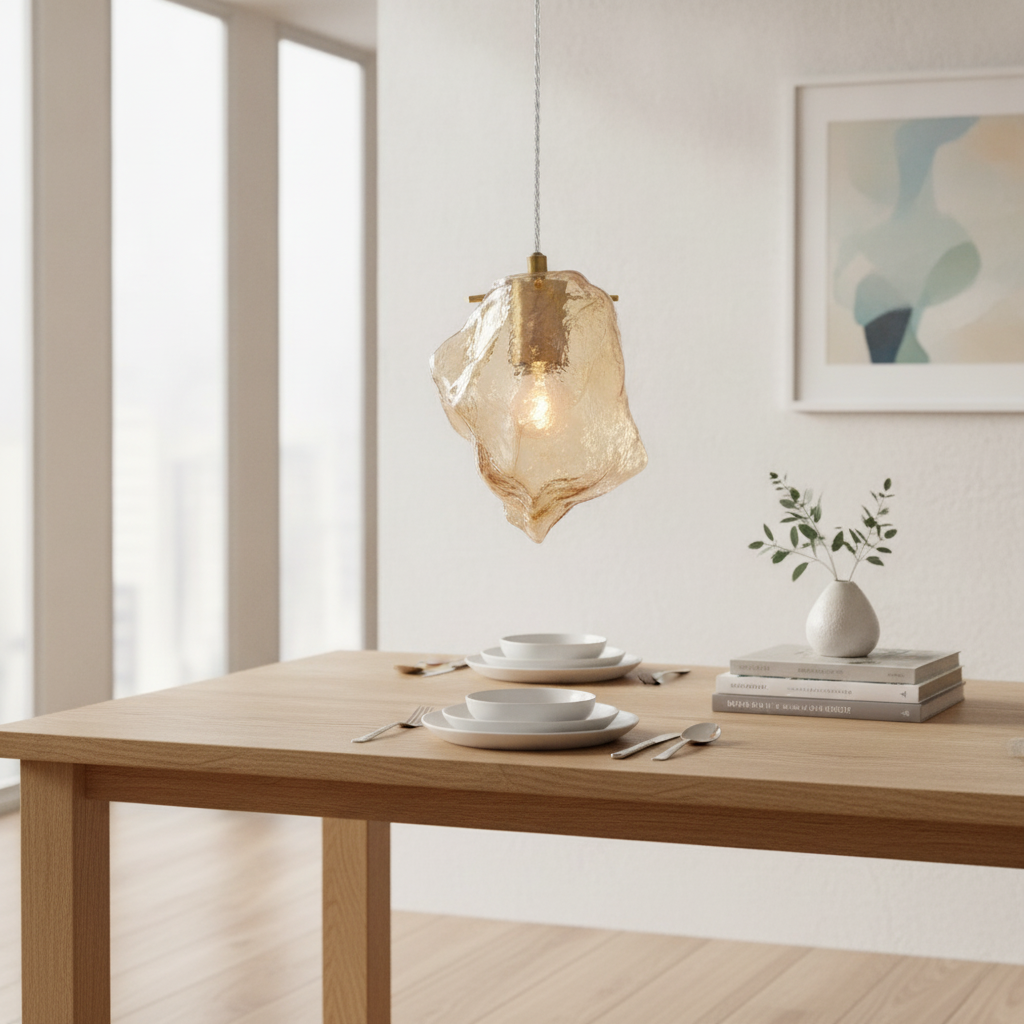 Lyora HanglampOdelle goud met amber glas - 9009253