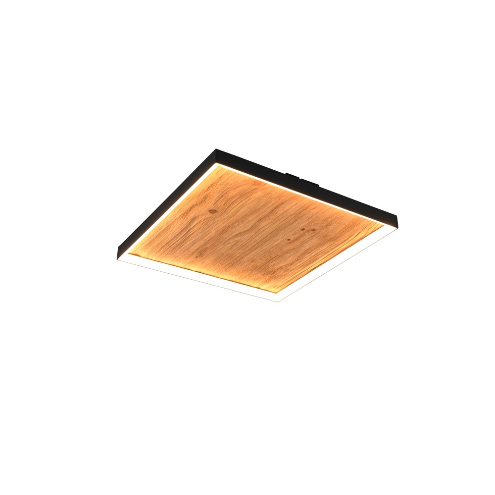 Trio Design plafondlampKalea zwart met hout - 655510130