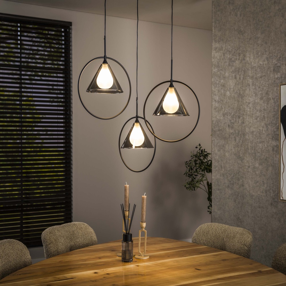 Lyora 3 lichts hanglampConic voor ronde tafel - 7764/39G