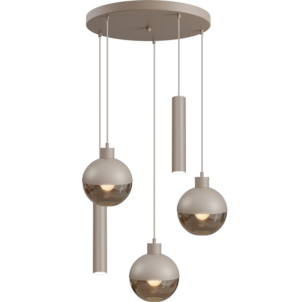 Masterlight 5-lichts hanglamp Opera Ø 50cm beige terra - 2932-36-36-50-5RT202