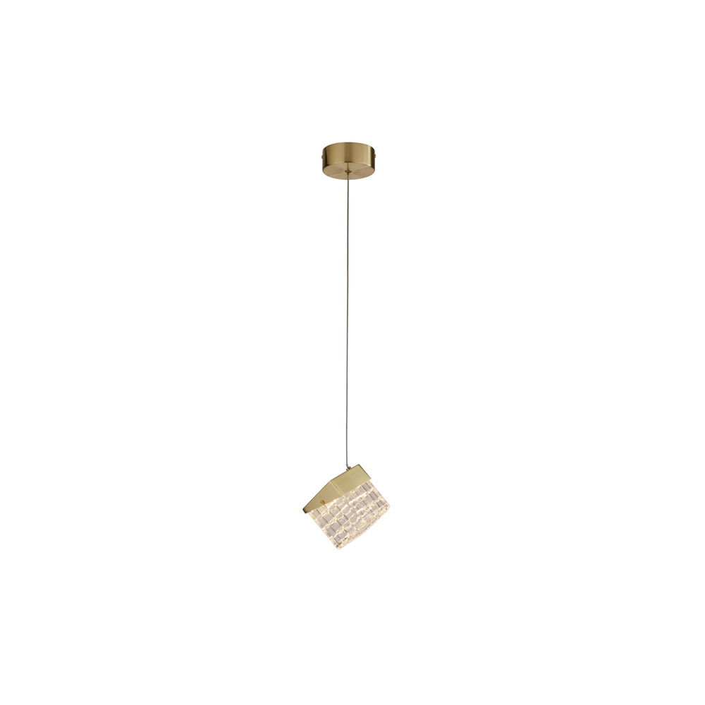 Searchlight Design hanglamp Cuboid 1-lichts goud - 33640SB